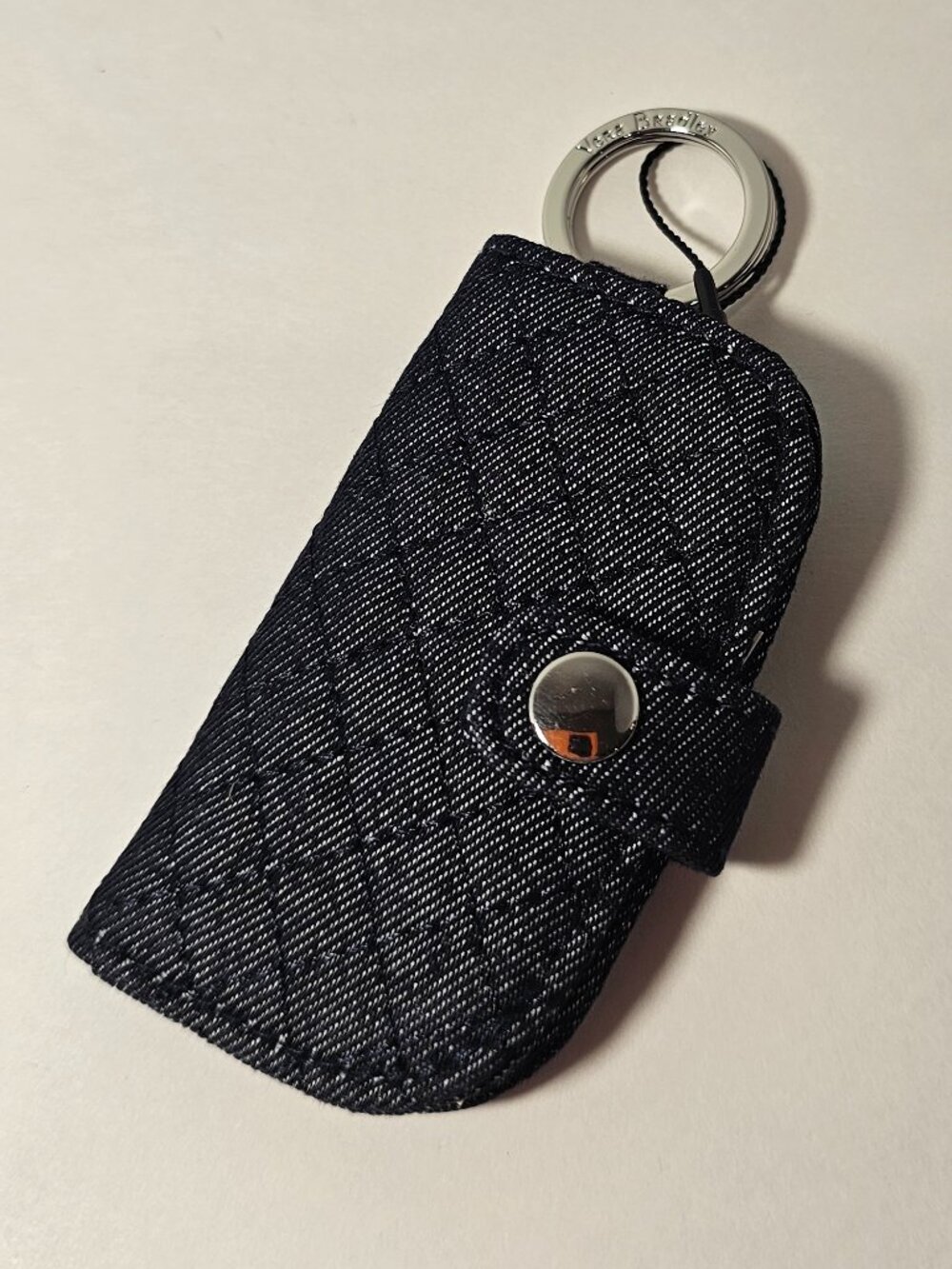 NWT Vera Bradley Loyalty Tag Bag Charm Denim Navy Key Ring Earbuds headphones